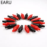 20pcs28MM Metal Alligator Clip G98 Crocodile Electrical Clamp Testing Probe Meter Black Red with Plastic Boot Car Auto Battery