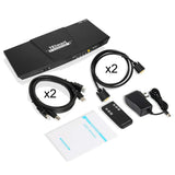 4K HDMI Dual Monitor KVM Switch 4 Port Input (2 HDMI +2VGA) 2 Port Output(HDMI) KVM Switch HDMI Support USB 2.0 4K@30Hz 4 Cables