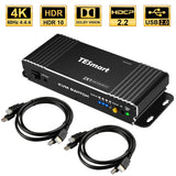 HDMI Switch 4K, TESmart New HDMI 4K@60Hz Ultra HD 2x1 HDMI KVM Switch Supports USB 2.0 Devices Control up to 2 Computers/Servers