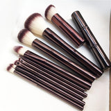 HG-SERIES Powder/Blush Allover Shadow / EYE Crease / Concealer / Angled Liner / Smudge / Retractable Kabuki Makeup Brushes Set